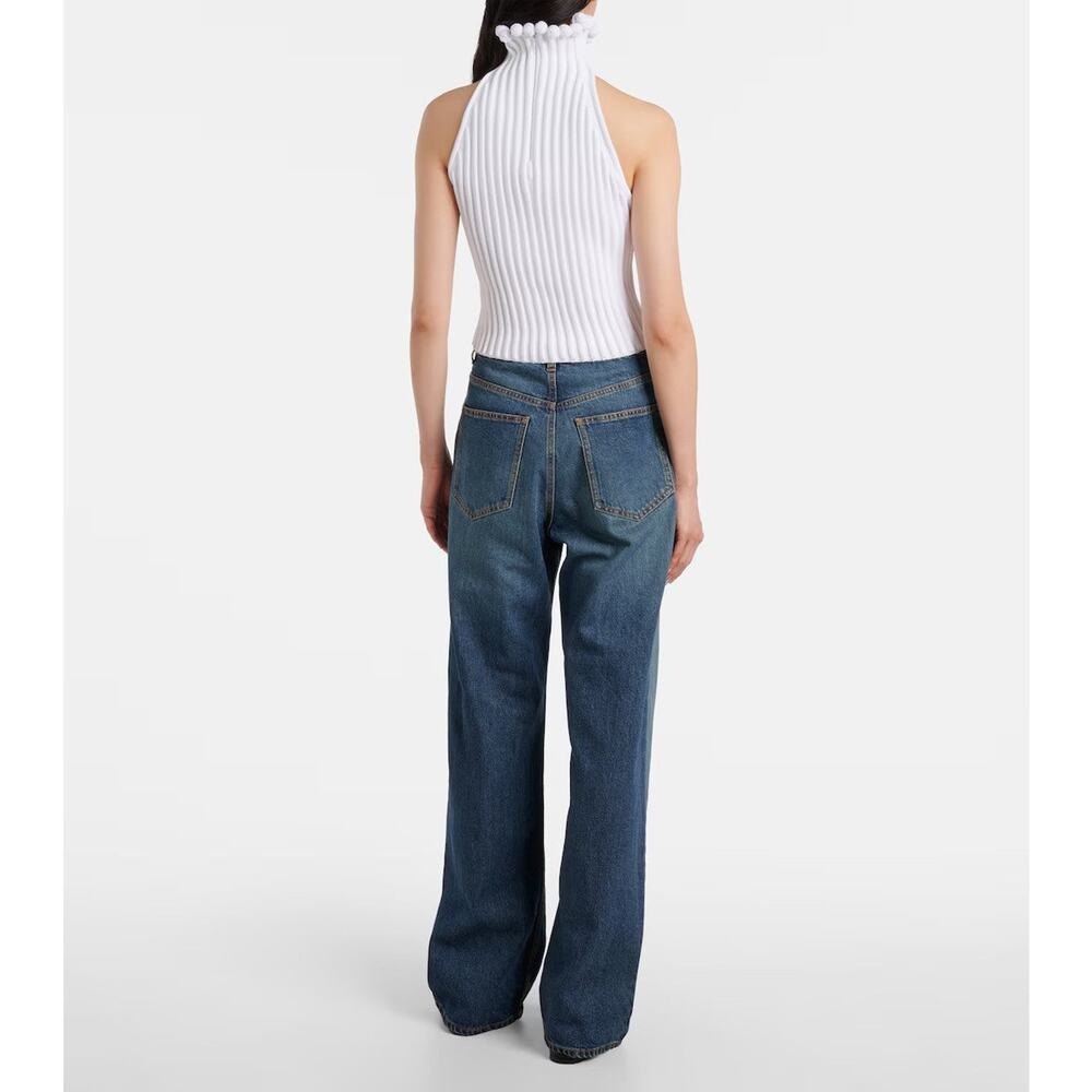 Alaïa Rib-Knit Halter Cropped Top - 4 - Picture 3 of 8